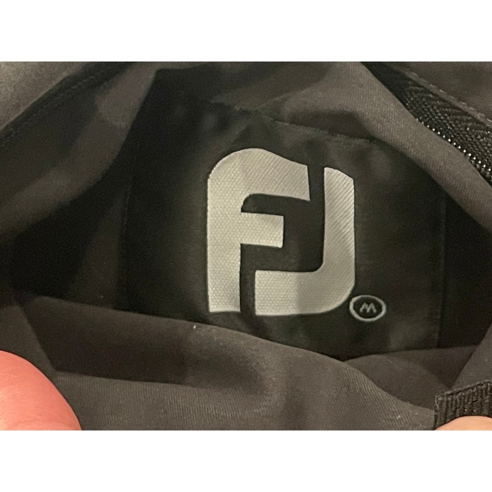00143 - FootJoy Golf Pullover Windbreaker Dark Gray Mens Medium 1/4 Snap - Picture 10 of 15